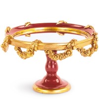 Prato c/ Espelho Vermelho e Dourado