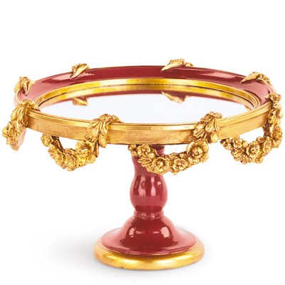 Prato c/ Espelho Vermelho e Dourado
