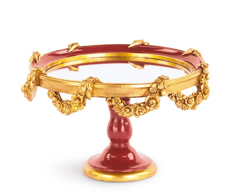 Prato c/ Espelho Vermelho e Dourado