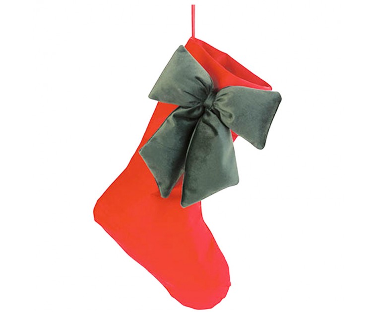 Meia Pai Natal Laço Verde