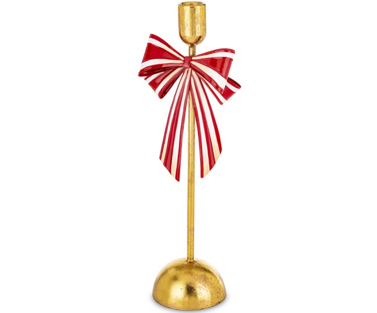 Suporte Velas Laço Vermelho