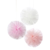 Conj. 3 Pom Pons Tule