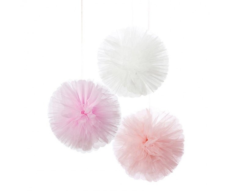 Conj. 3 Pom Pons Tule