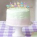 Velas Cores Pastel Happy Birthday c/Glitter