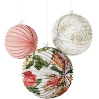 Pack de 3 Lanternas Bola Floral