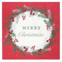 20 Guardanapos Bagas Merry Christmas
