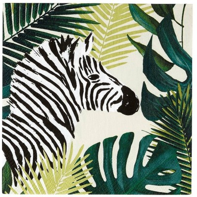 Guardanapos Zebra e Folhas Tropicais