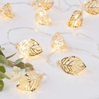 Linha Luzes Folha Tropical Dourada
