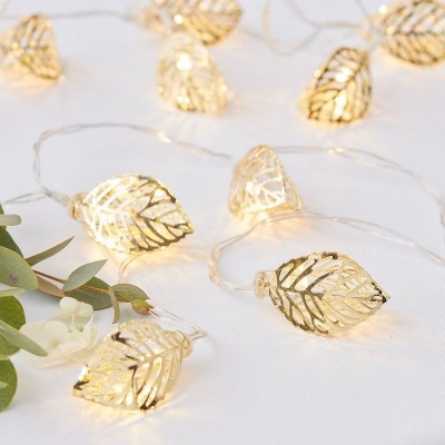 Linha Luzes Folha Tropical Dourada