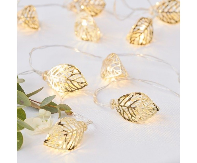 Linha Luzes Folha Tropical Dourada
