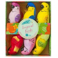 Pack 6 Pássaros Clip-On Festa Tropical