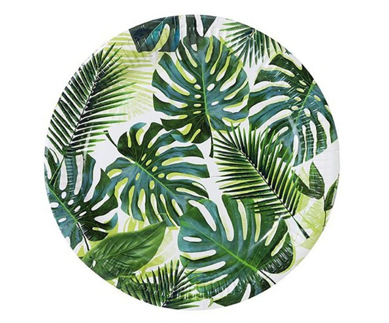Pratos Folhas Tropicais 23cms