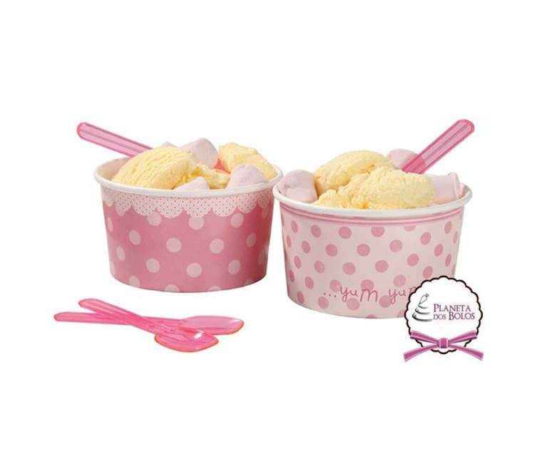 8 Tacinhas c/ Colheres para Doces