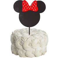 Topo Bolo Minnie com Laço Vermelho