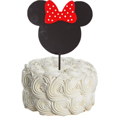 Topo Bolo Minnie com Laço Vermelho