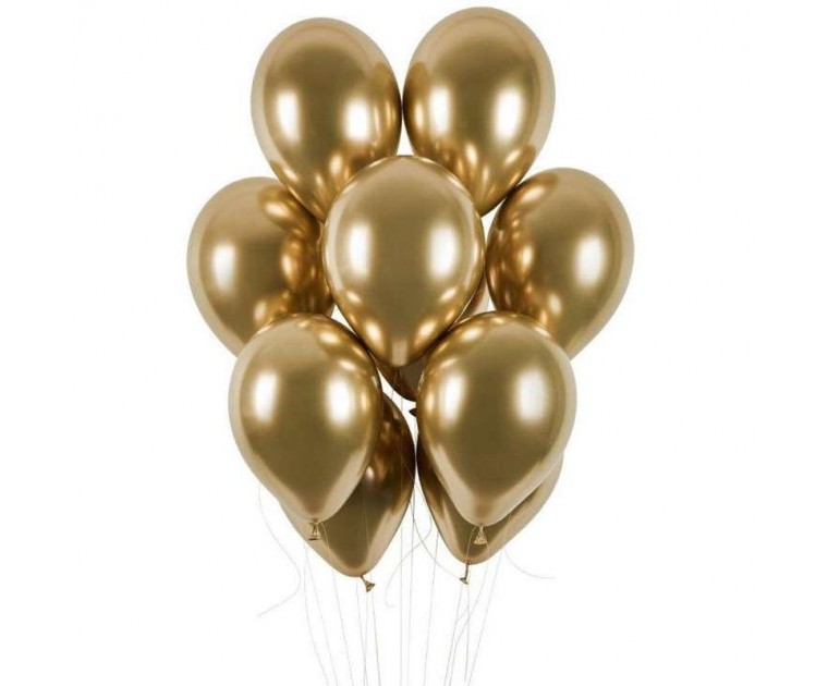 50 Balões Dourado Espelhado