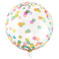 Orbz Balloon Transparente com Confetis Multicoloridos 