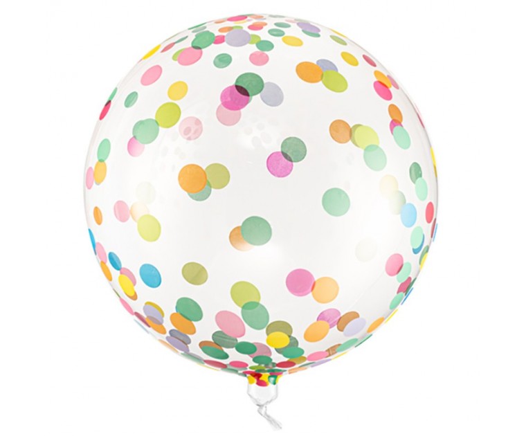 Orbz Balloon Transparente com Confetis Multicoloridos 
