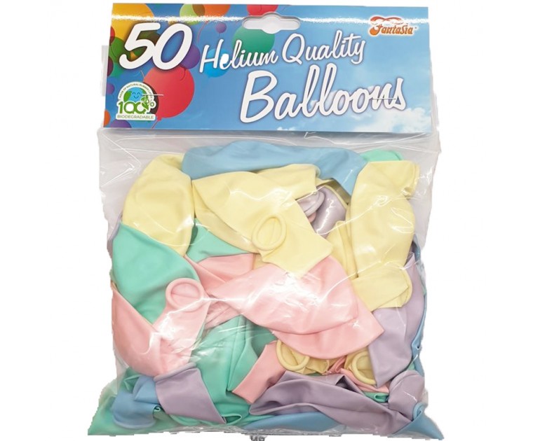 50 Balões Cores Pastel Sortidas