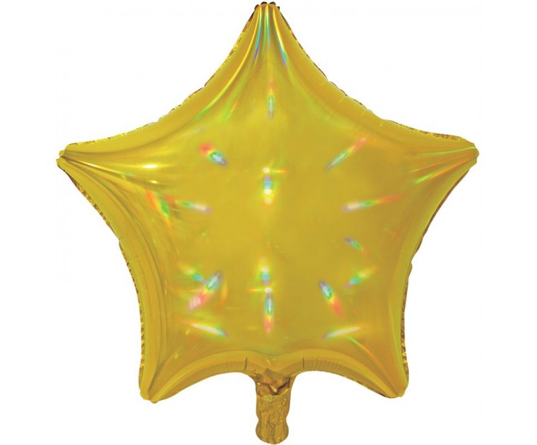 Balão Foil Estrela Dourada Iridescente