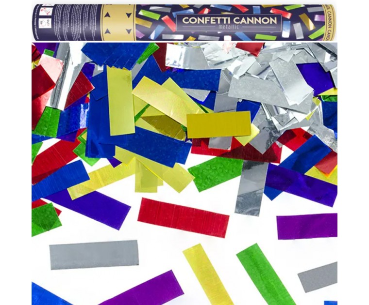 Canhão de Confetis Multicoloridas 40 cms
