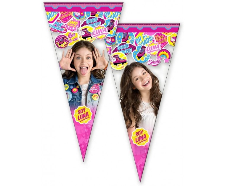 10 Sacos Triangulares Celofane Soy Luna