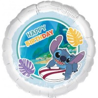 Balão Stitch Surfista Happy Birthday