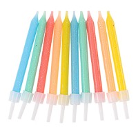 10 Velas Multicoloridas Cores Pastel  