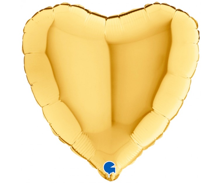 Balão Foil Coração Dourado 46 cms