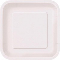 Prato Quadrado Branco 23 cms
