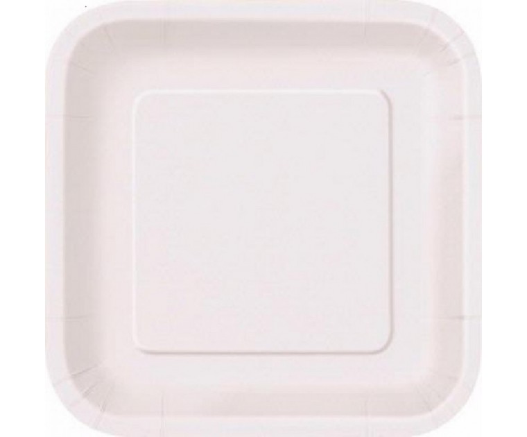 Prato Quadrado Branco 18 cms