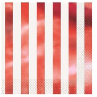 Guardanapo  Riscas Foil Vermelho