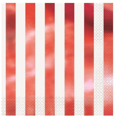Guardanapo  Riscas Foil Vermelho