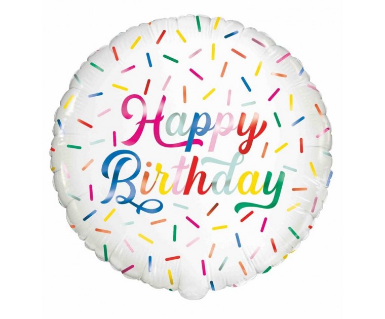 Balão Multicolorido Happy Birthday Sprinkle Balão Multicolorido Happy Birthday Sprinkle