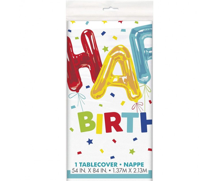 Toalha Happy Birthday Balão Foil