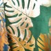 Table Runner Veludo Verde c/ Folhas Tropicais