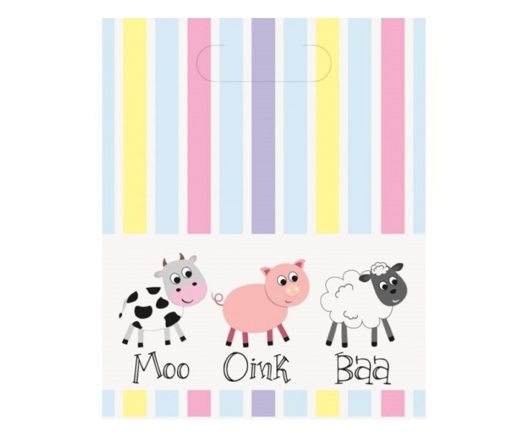 Sacos Doces e Ofertas Cores Pastel Animais Quinta