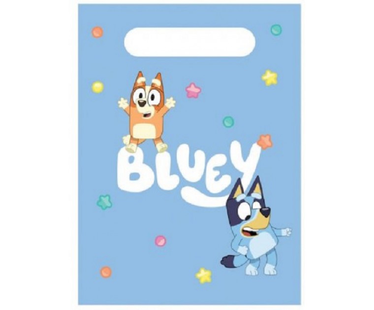 8 Sacos Doces e Ofertas Bluey Papel 