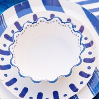 6 Taças Riscas Azuis Mix&Match 