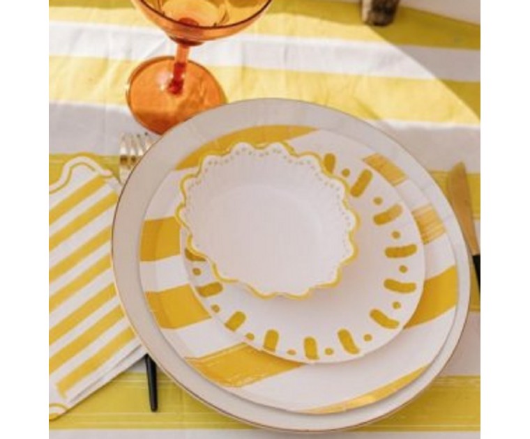 6 Taças Riscas Amarelas Mix&Match
