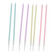 8 Velas Multicoloridas Pastel