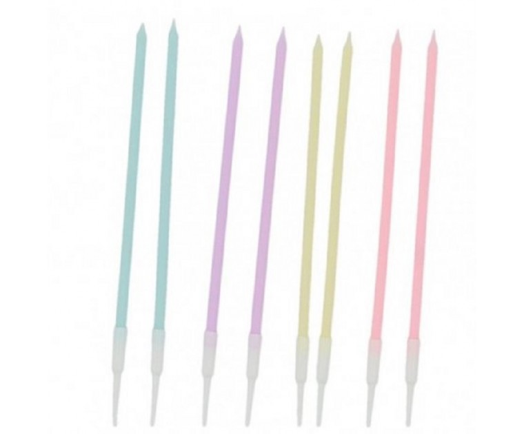 8 Velas Multicoloridas Pastel