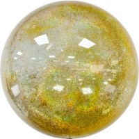 Balão Bubble Transparente Glitter Dourado 