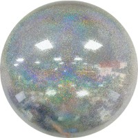 Balão Bubble Transparente Glitter Prateado