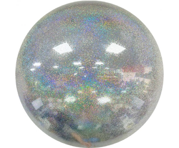 Balão Bubble Transparente Glitter Prateado