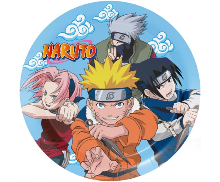 8 Pratos 23cm Naruto