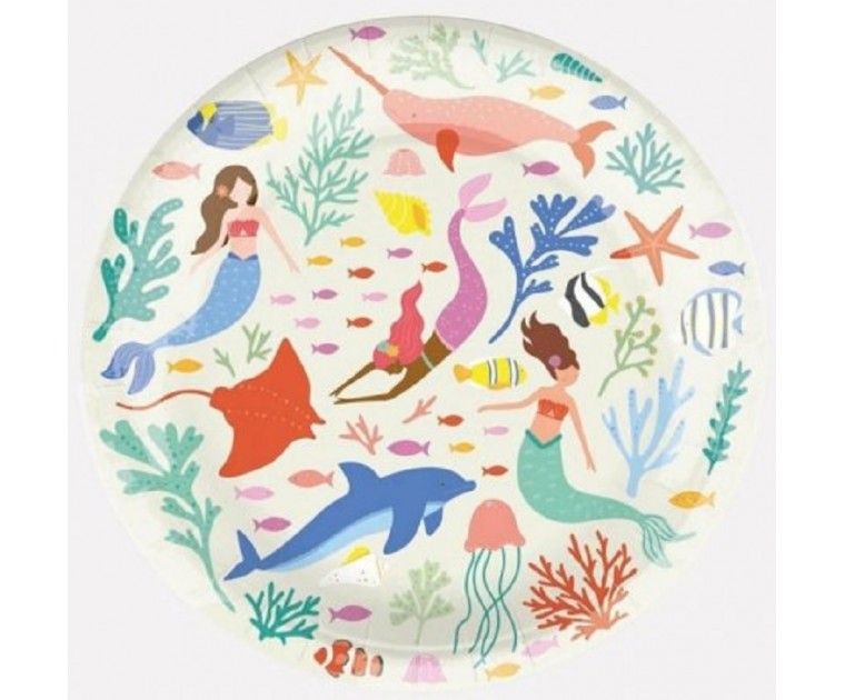 8 Pratos Sereias 23 cms