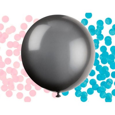 Balão Preto Confetis Revelação Sexo 60cms