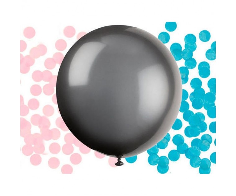 Balão Preto Confetis Revelação Sexo 60cms