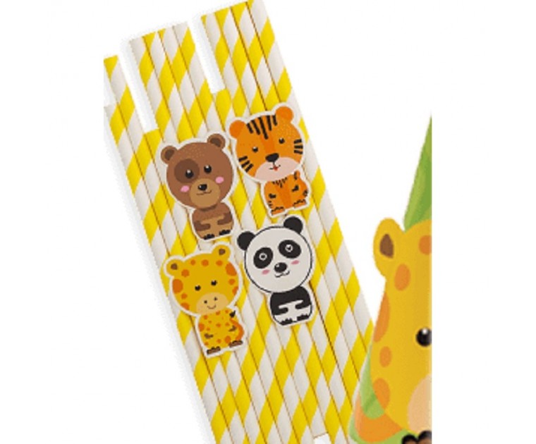 Pack 10 Palhinhas Zoo/Selva